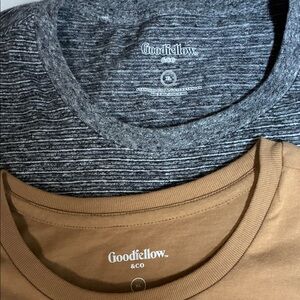Goodfellow & Co Men's Tan and Charcoal Tees